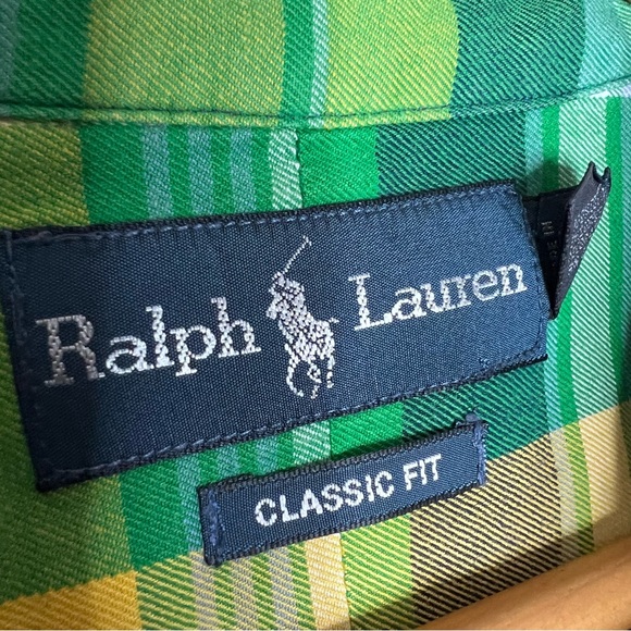 Ralph Lauren Colorful Plaid Y2K Mens Button Up Long Sleeve Dress Shirt Size XL - Picture 2 of 7